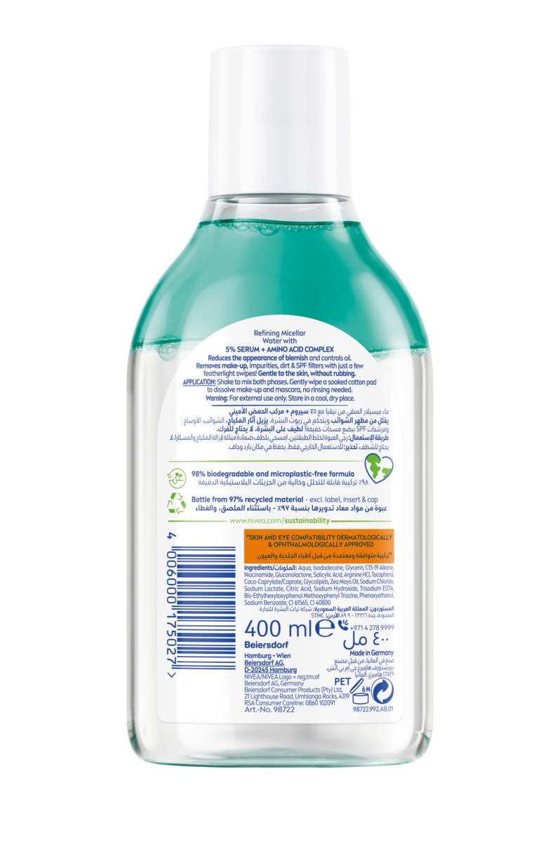 ZA_98722-09924-01_Nivea_Clear Up_Micellar Water_Serum_400ml_Bottle_BOP