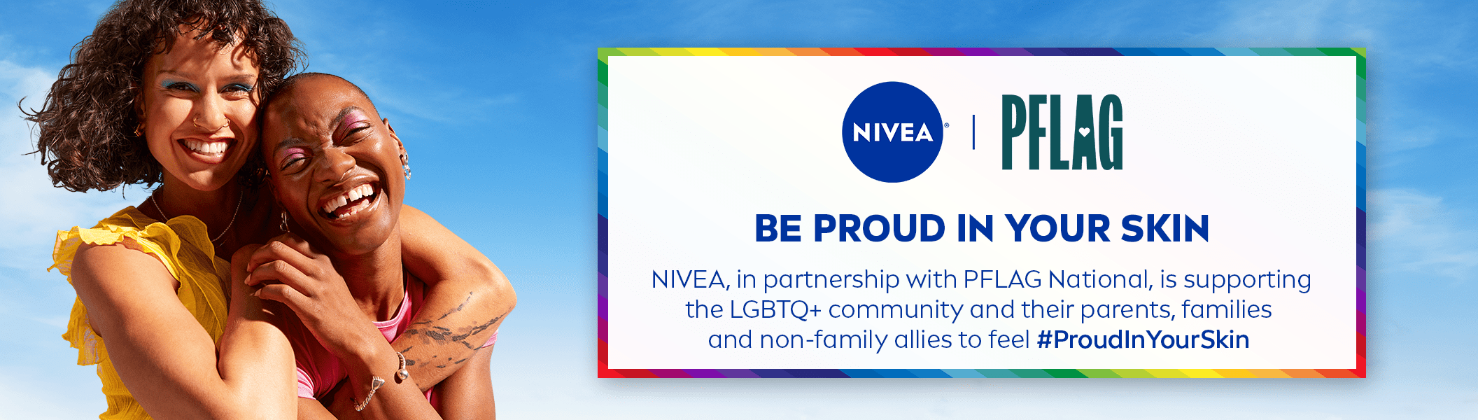 Colorful images of people with the new Pride NIVEA Cream tin
