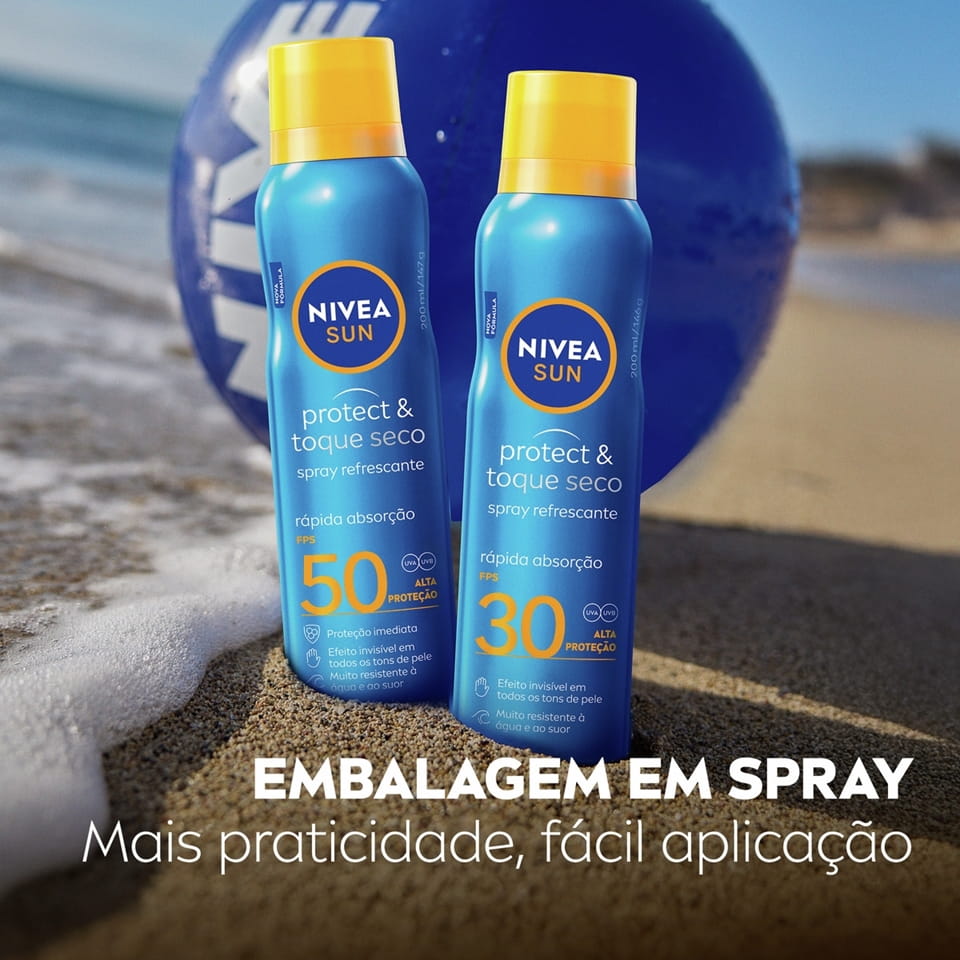 Protetor Solar Spray FPS50 Toque Seco | NIVEA SUN