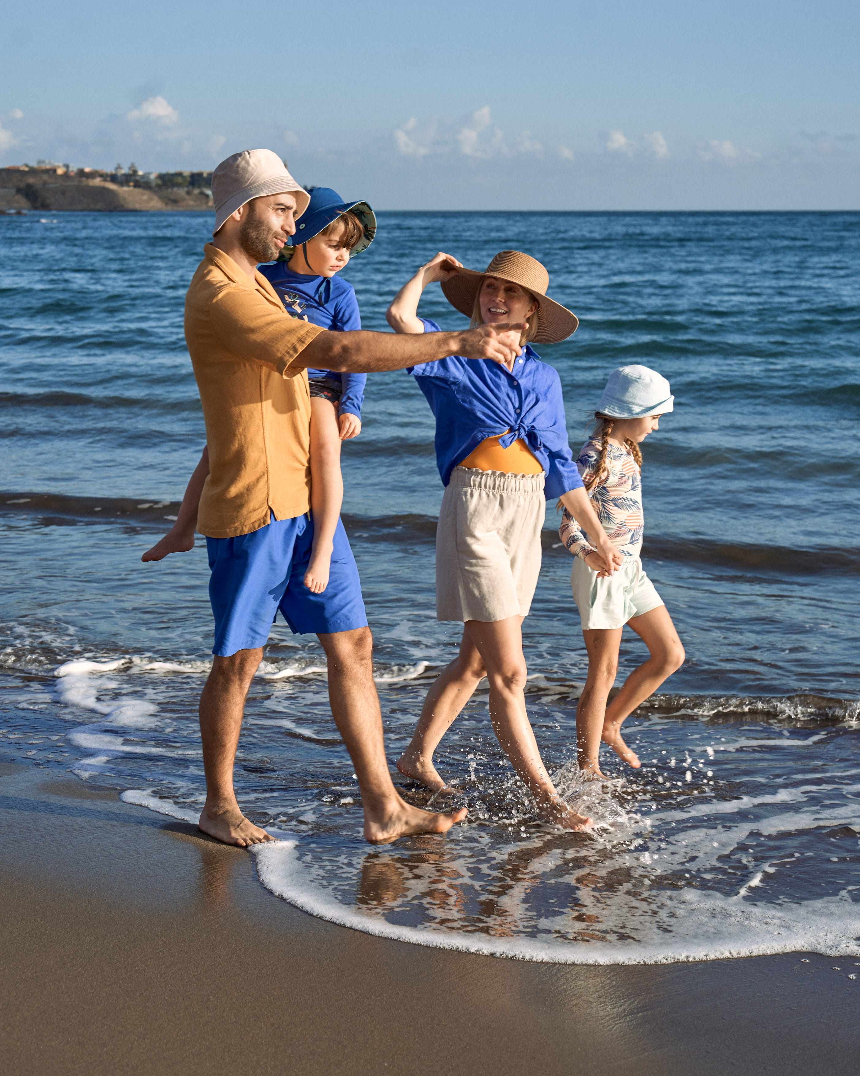 family at the beach