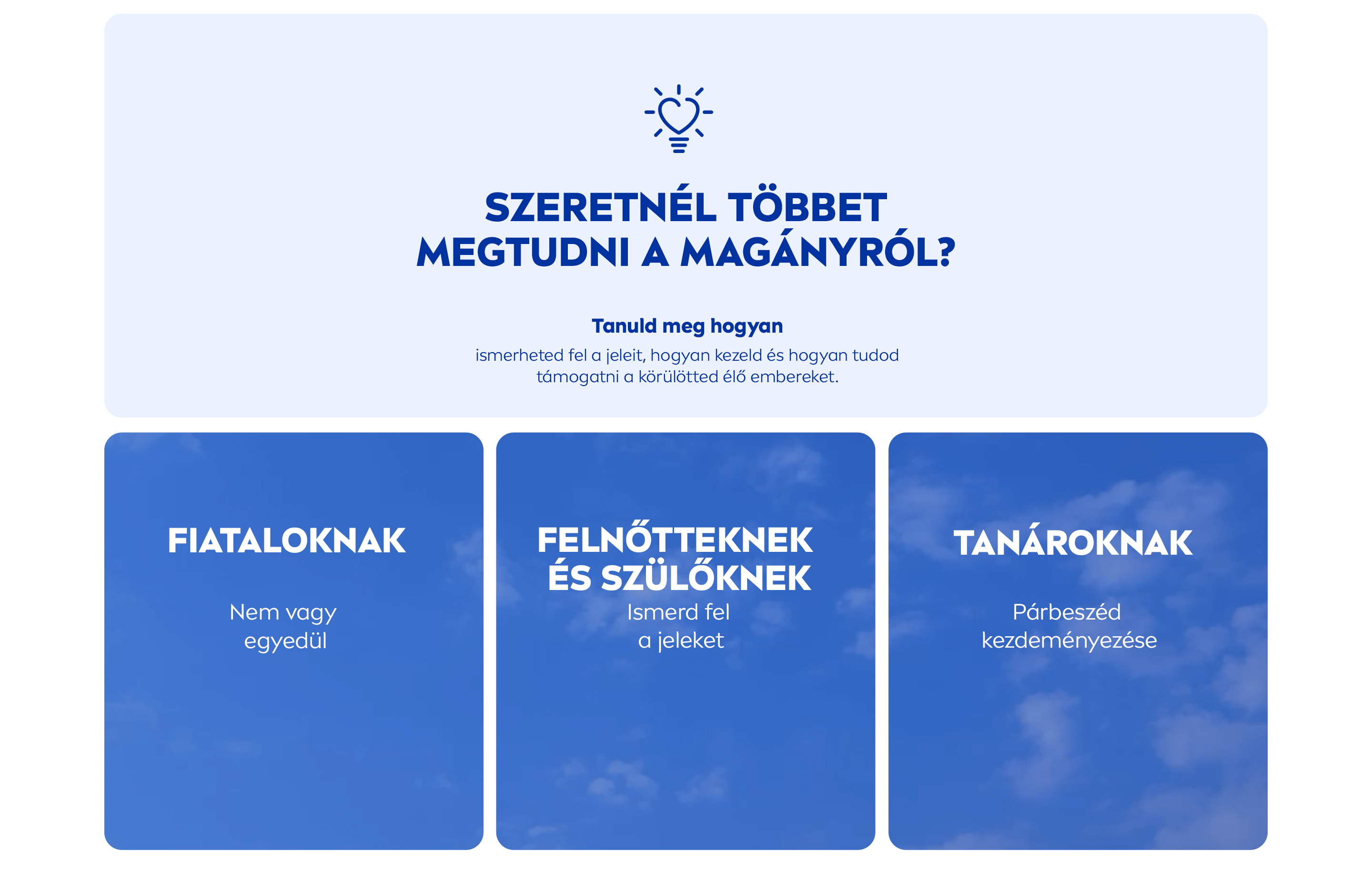 Fedezz fel kapcsolódó tartalmakat és interaktív eszközöket, amelyek segítenek a fiataloknak megérteni a magányt — és hogy hogyan támogathatják a barátaikat, akik ezt az érzést élik át.