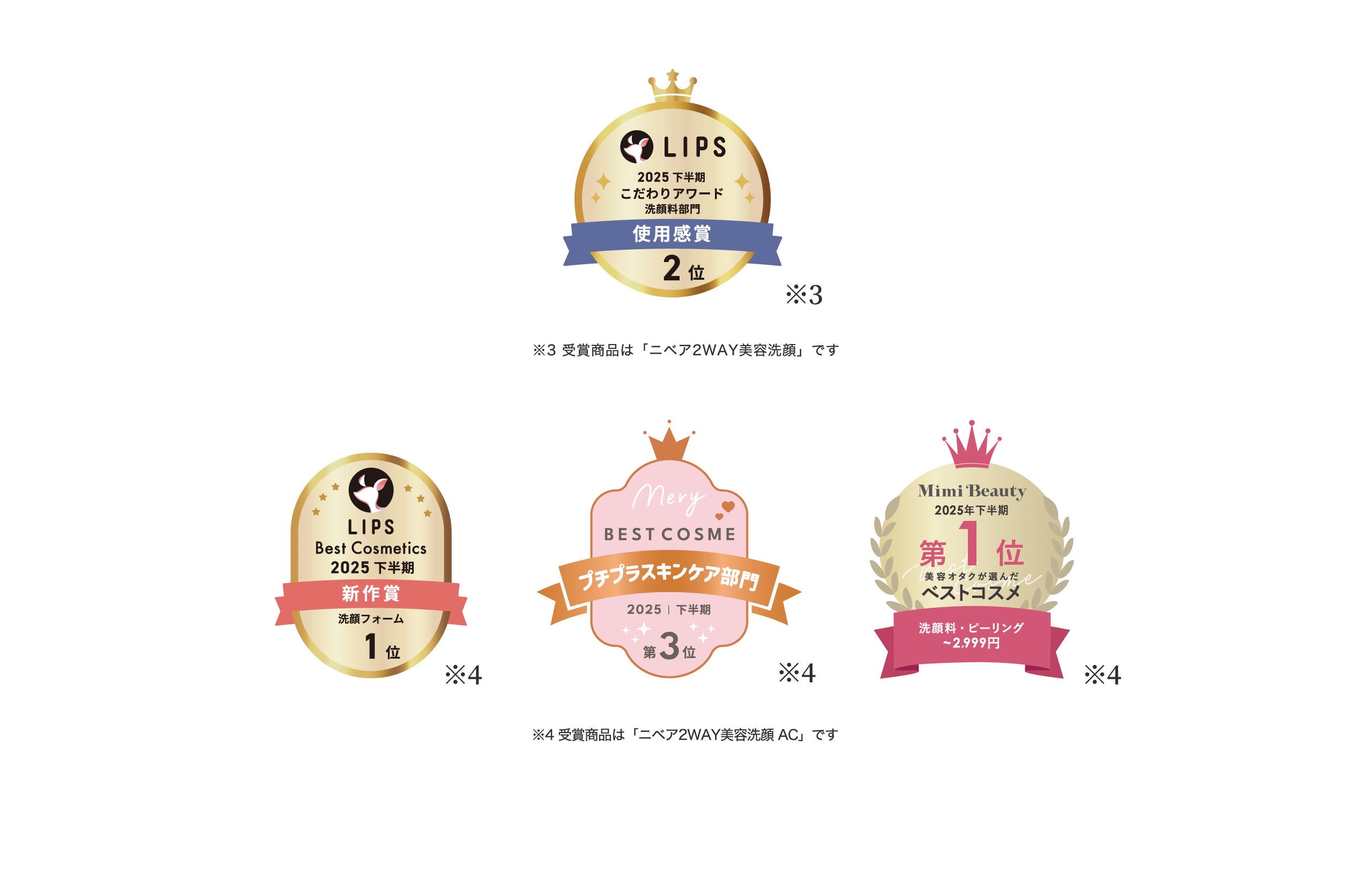 ベスコス5冠達成！（LIPS ） LIPSベストコスメ2025 上半期こだわりアワード洗顔料部門毛穴賞1位 LIPSベストコスメ2025 下半期こだわりアワード洗顔料部門使用感賞2位 ※受賞商品は「ニベア2WAY美容洗顔」です。（LIPS ） LIPSベストコスメ2025 下半期新作賞洗顔フォーム部門1位　（MERY） MERYベストコスメ 2025 下半期　編集部編 プチプラスキンケア部門3位 （Mimi Beauty）2025年下半期Mimi Beauty ベストコスメ スキンケア部門 洗顔料・ピーリング ～2,999円編 第1位 ※受賞商品は「ニベア2WAY美容洗顔AC」です。