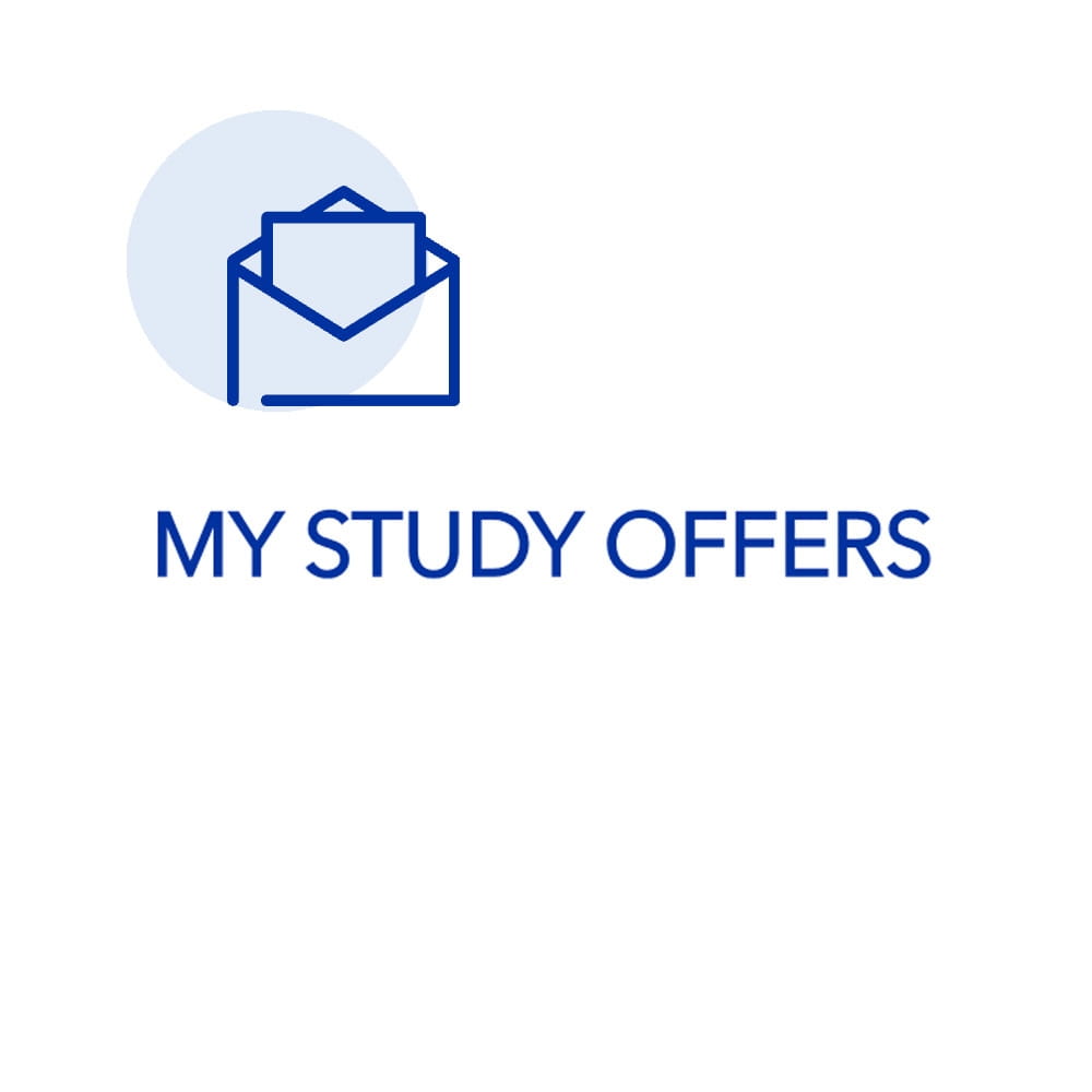 Icon of an envelope with text 'MY STUDY OFFERS'.
