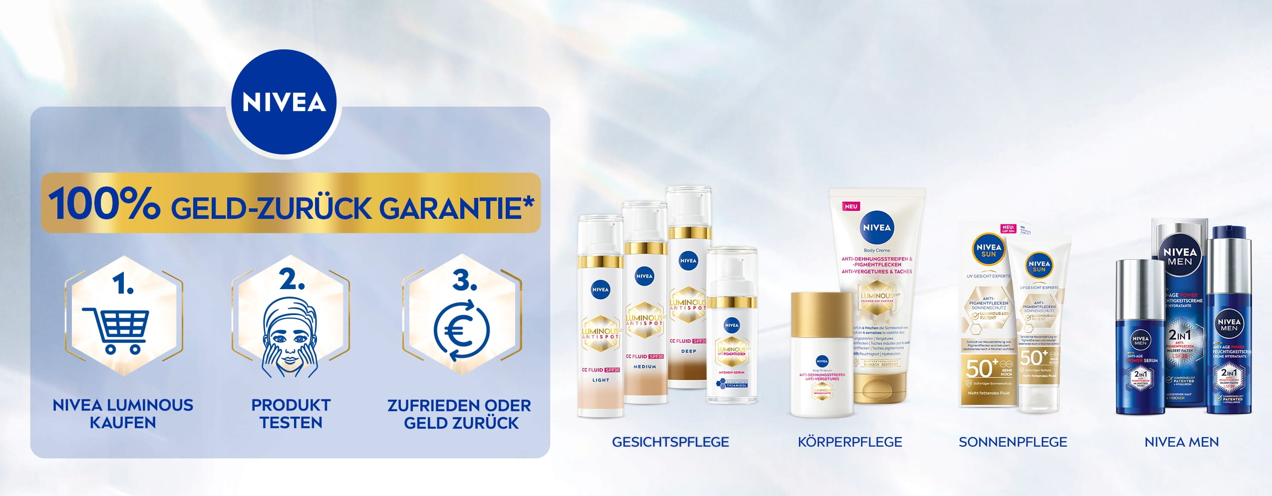 NIVEA LUMINOUS Geld-zurück Garantie