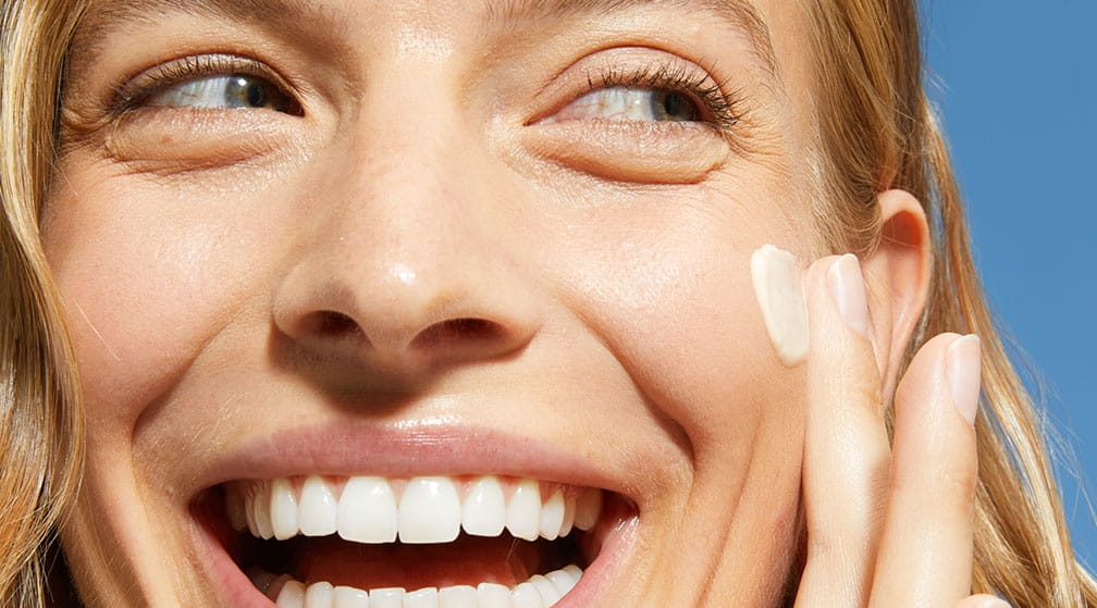 Woman with sun protection