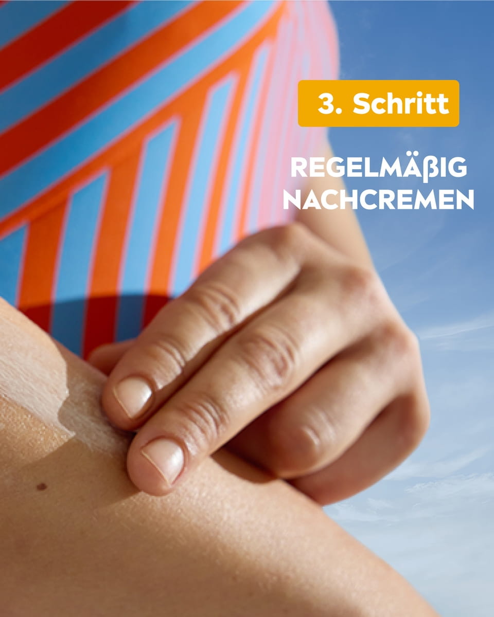 Schritt für Schritt Anleitung Einkremen - Schritt 3 Regelmäßig nachcremen