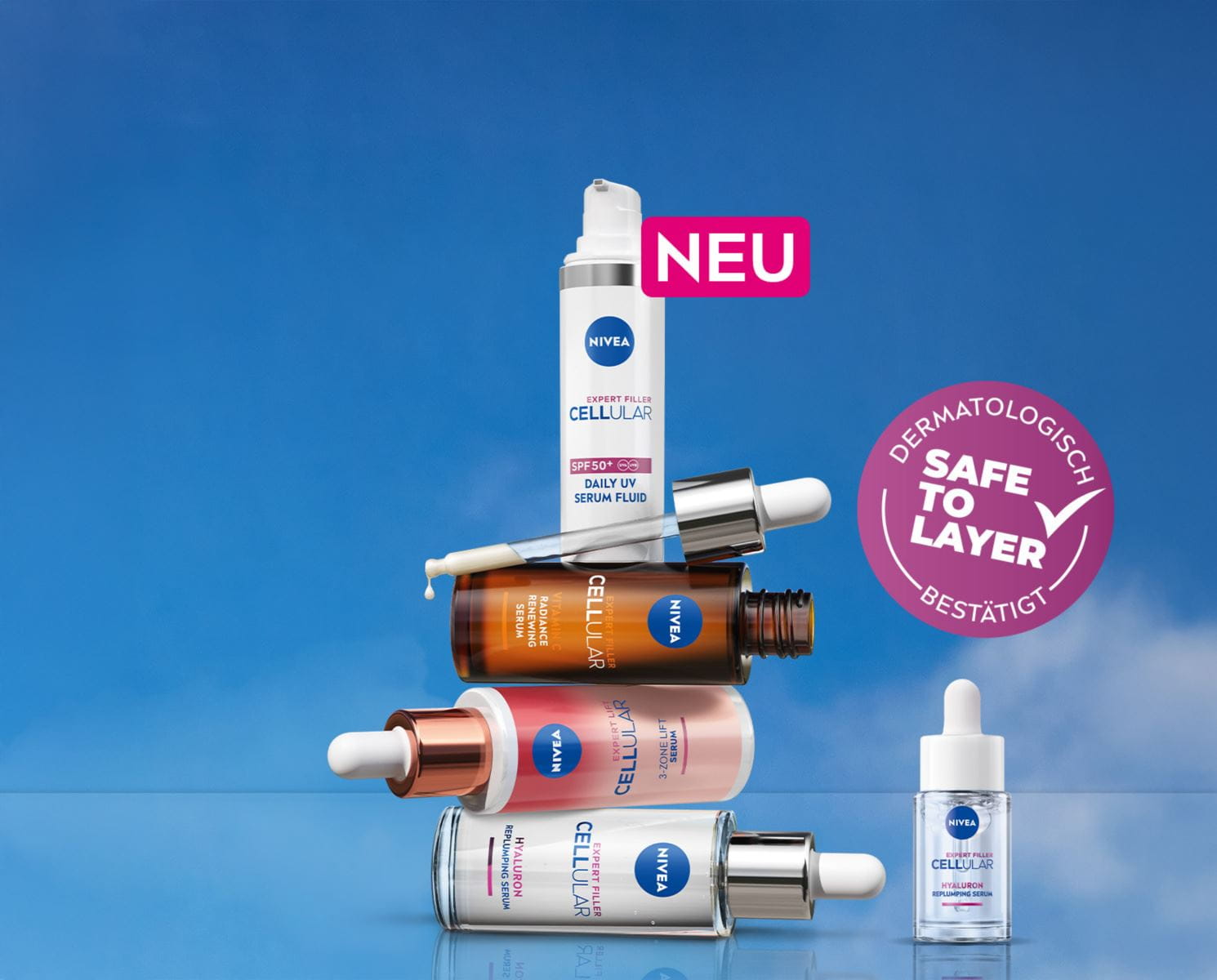 Neue NIVEA CELLULAR EXPERT FILLER Seren und Daily UV Serum Fluid LSF 50+ – 1.500 NIVEA Botschafter*innen haben die Produkte getestet.