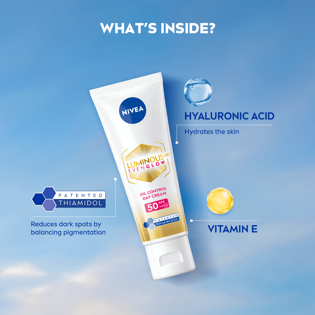 NIVEA Luminous Even Glow Oil Control Day Cream with SPF 50 - Nivea In