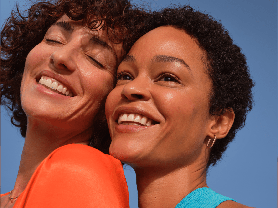 women preserving skin youth by reducing wrinkles, lines