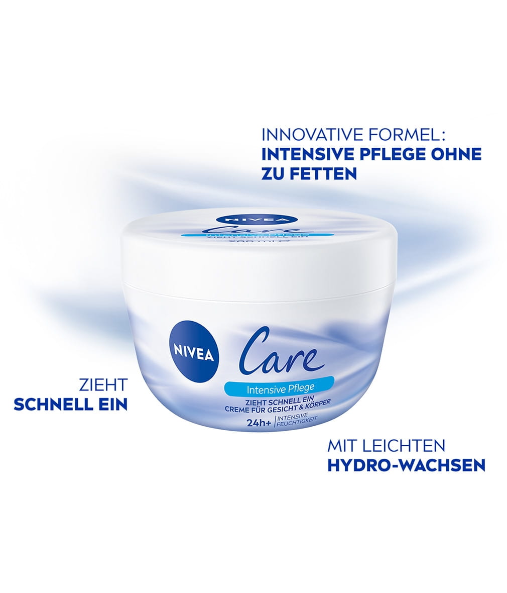 NIVEA CARE INTENSIVE PFLEGE ZIEHT SCHNELL EIN CRME FÜR KÖRPER UND GESICHT BENEFIT