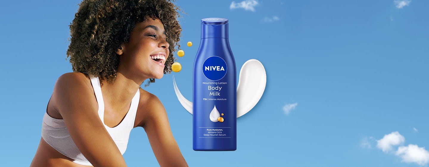 NIVEA Body Milk with model