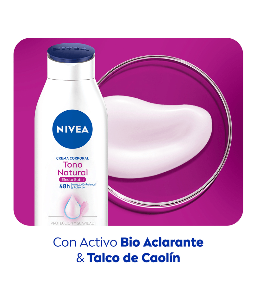 Crema corporal aclarante Nivea Tono Natural Efecto Satín