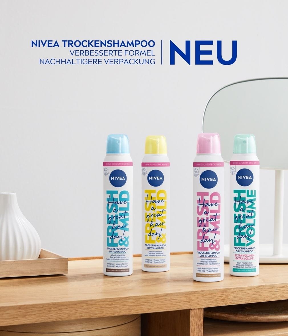 NIVEA Fresh & Mild Trockenshampoo Verbesserte Formel Produktübersicht