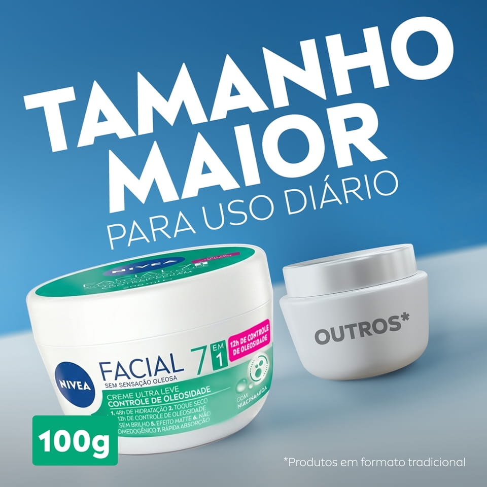 NIVEA Creme Facial Controle da Oleosidade Ultra leve 7 em 1 100g