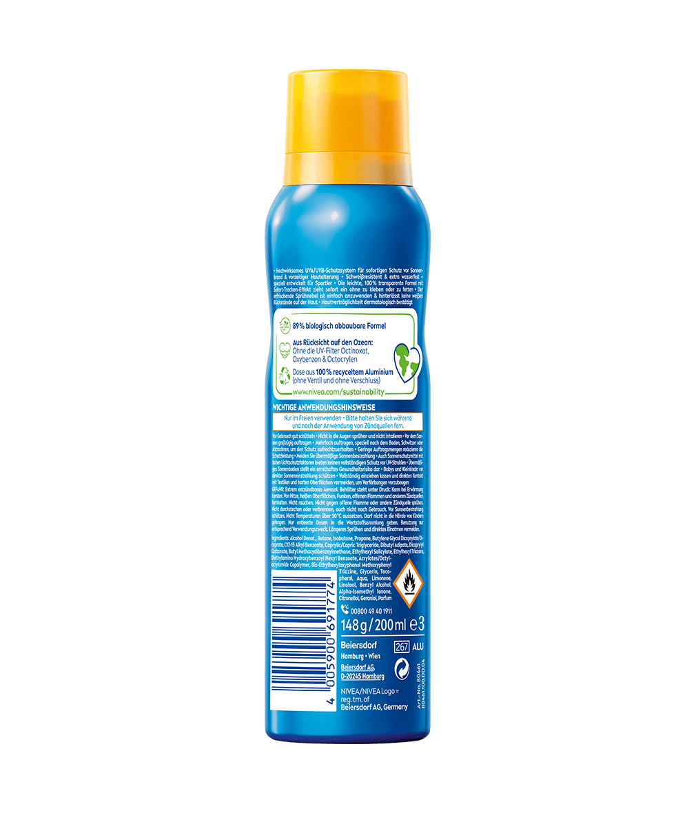 NIVEA SUN UV Dry Protect Sport Spray LSF 50 200ml