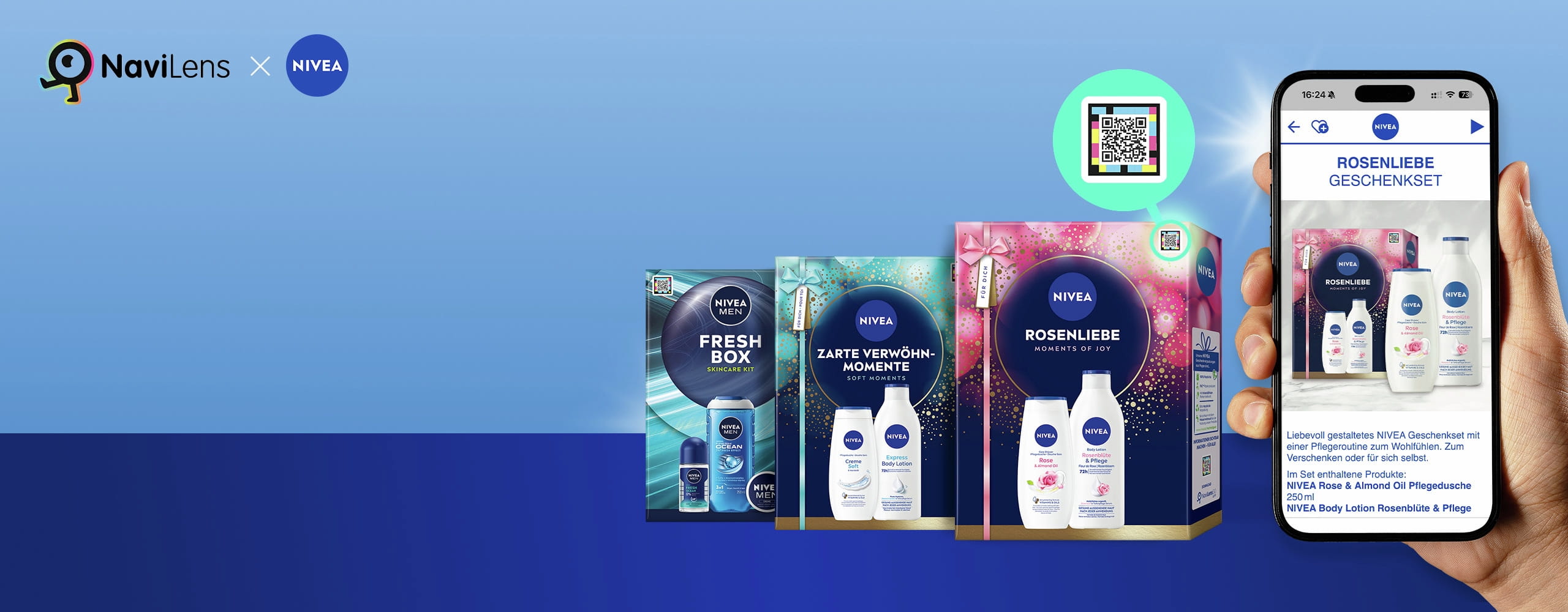 Dank NaviLens sind unsere Geschenkset-Informationen jetzt barrierefrei. Für mehr Teilhabe beim Schenken.