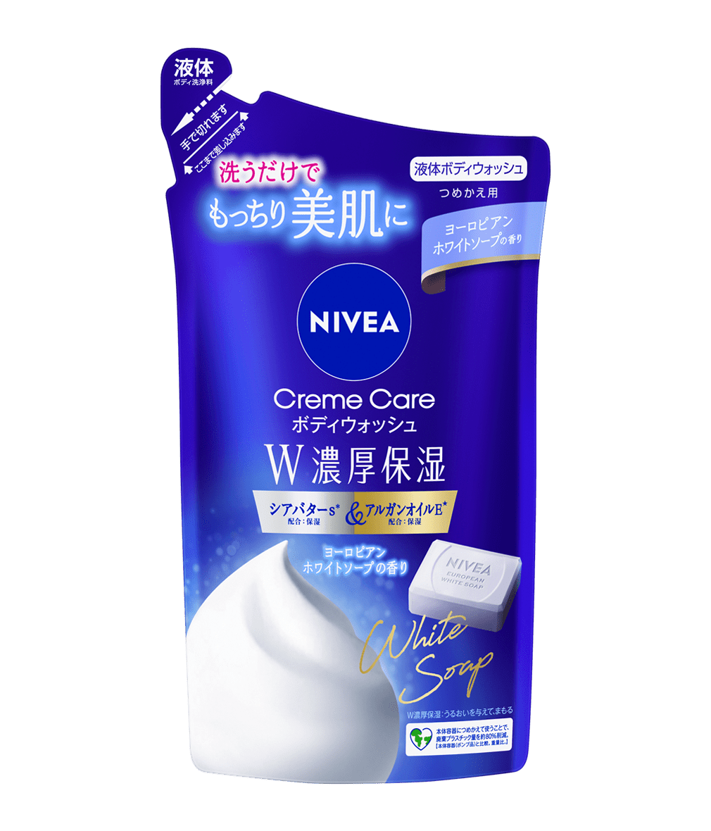 ニベアクリームケアボディウォッシュW濃厚保湿　ヨーロピアンホワイトソープの香り　つめかえ　360ml