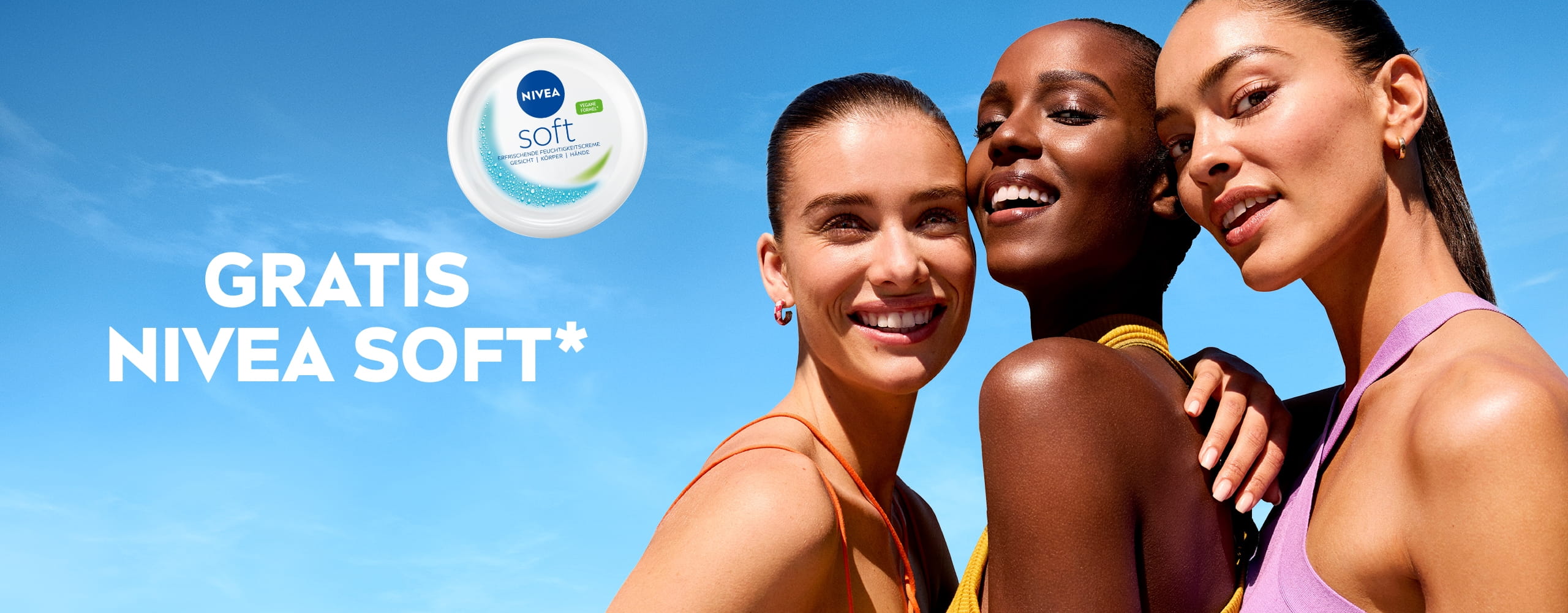 3 strahlende Frauen und NIVEA Soft (200ml) – jetzt gratis sichern!