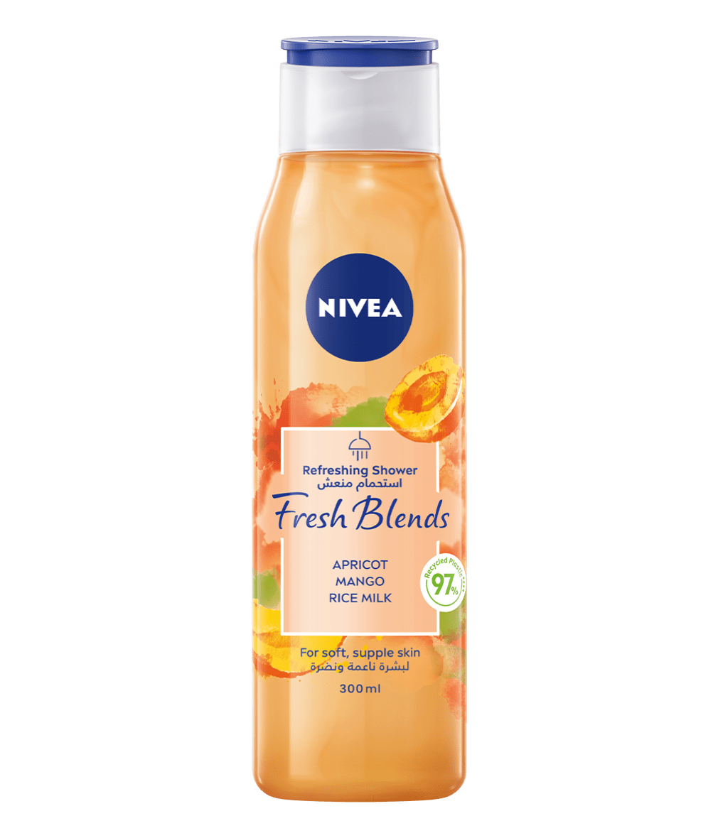 89714 Nivea Fresh Blends shower Apricot 300ml clean packshot bi-lingual