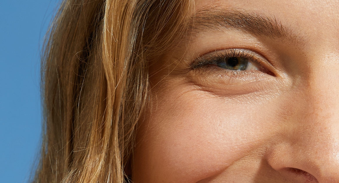 Woman with dry skin smiling