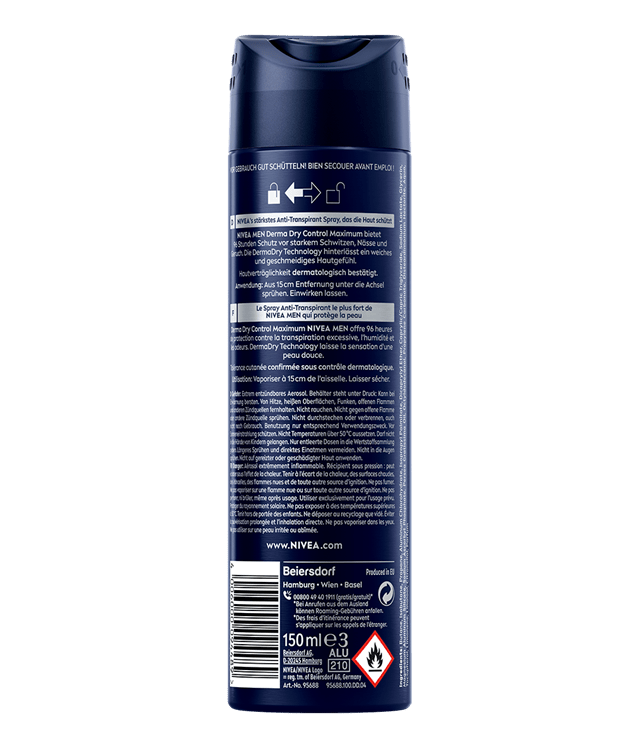 96H Schutz - NIVEA MEN DermaDry Control Maximum Deo Spray