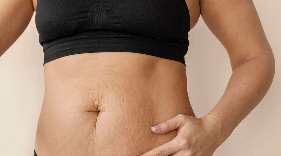 mulher com estrias na barriga