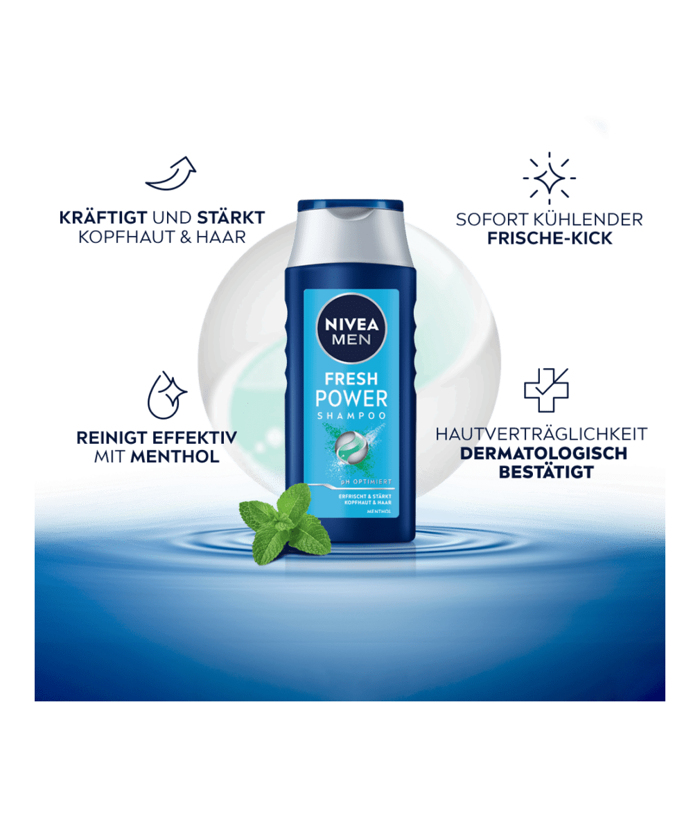 NIVEA MEN Fresh Power Shampoo Benefit Visual