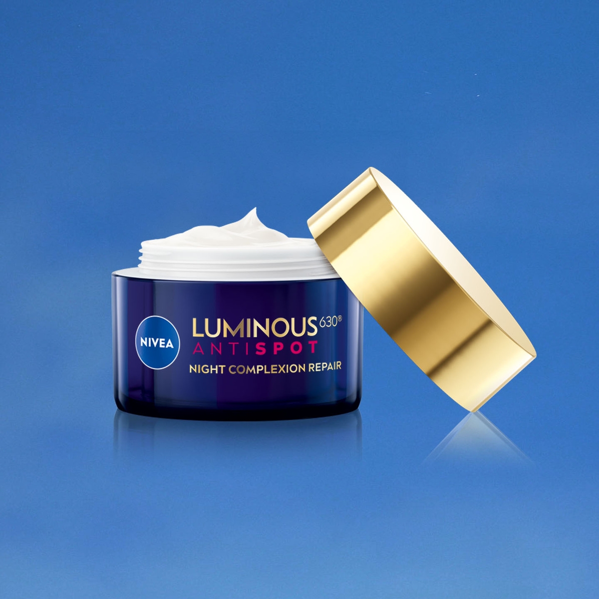 NIVEA LUMINOUS630® ANTISPOT Gece Cilt Onarım Kremi, akşam rutini için