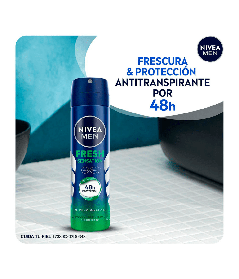Nivea Men Desodorante Sin Alcohol Para Hombre, Fresh Sensation 150 ml