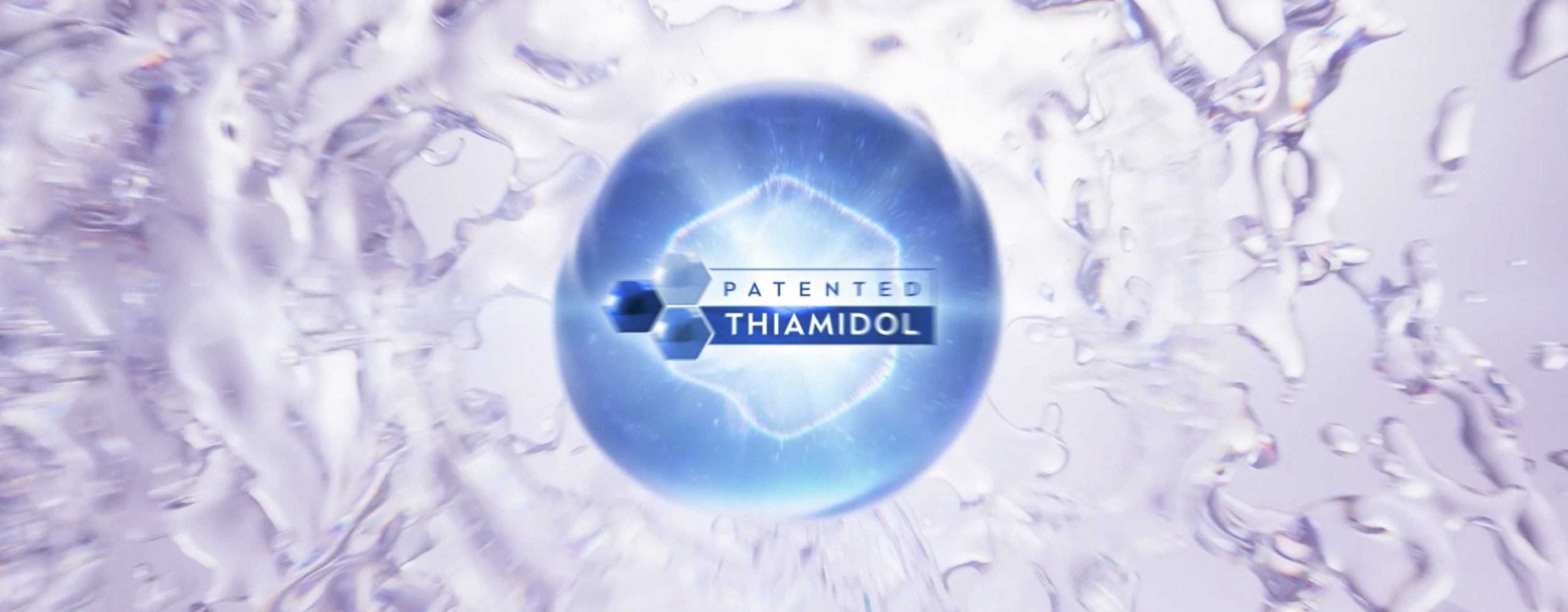 Group of young women smiling, with serum pipette appearing with text about 3D GLOW and patented THIAMIDOL.