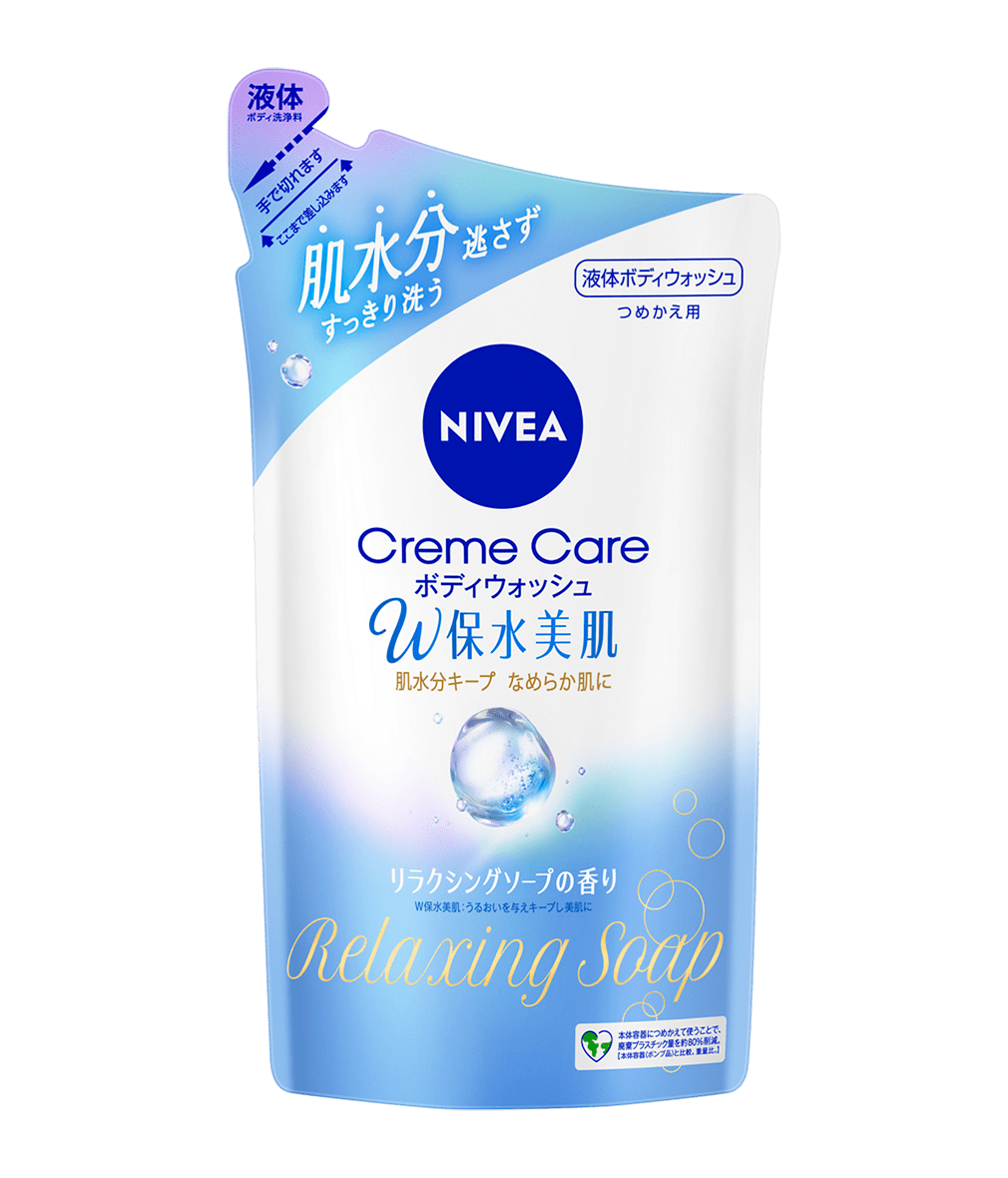 ニベア クリームケア ボディウォッシュ W保水美肌 リラクシングソープの香り 詰替え　350ml