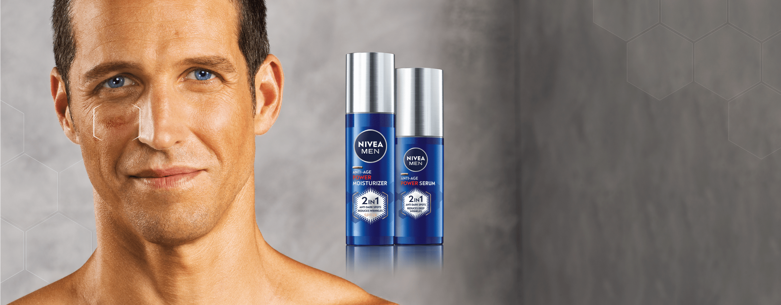 Men with young-looking skin