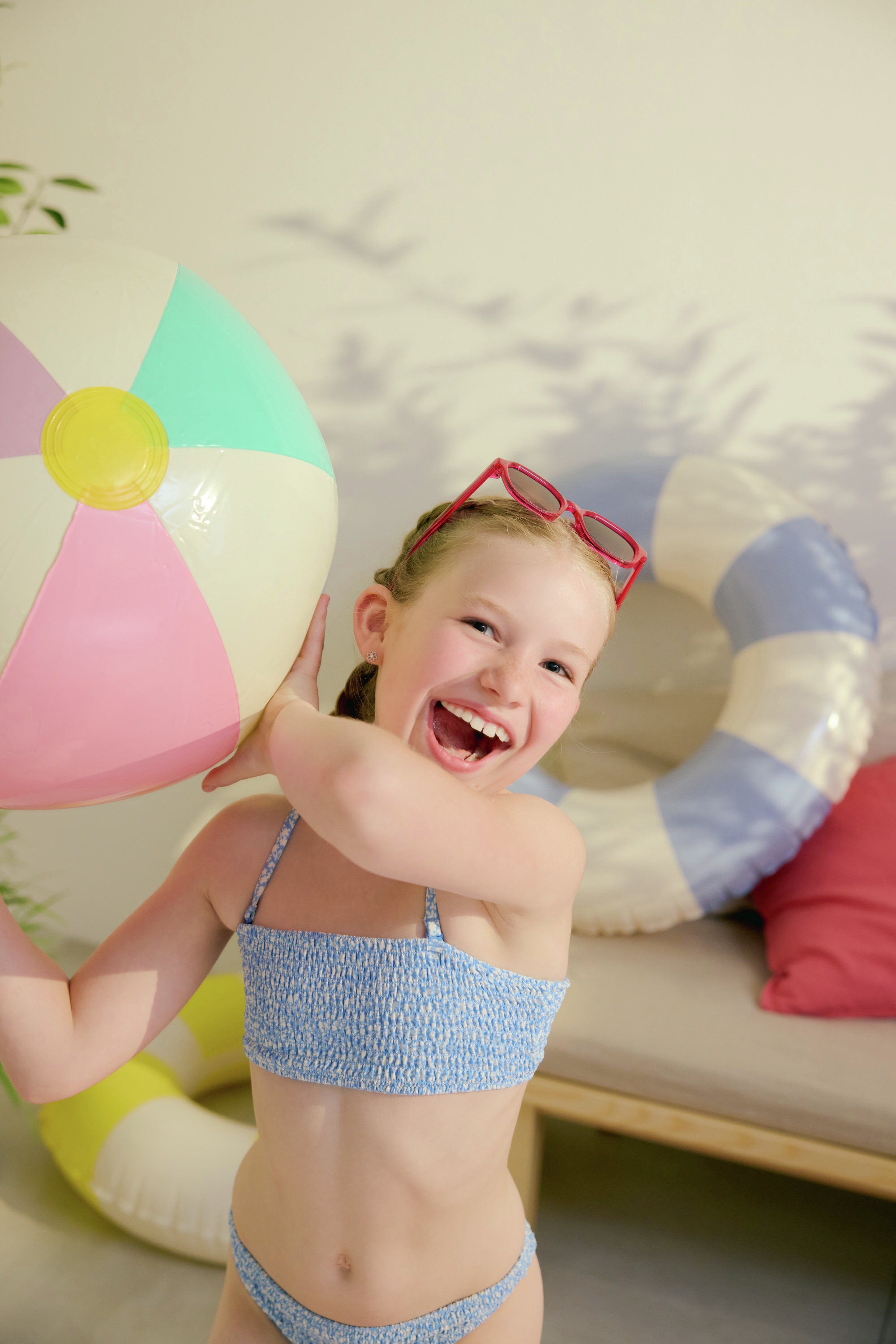 Girl playing with a ball