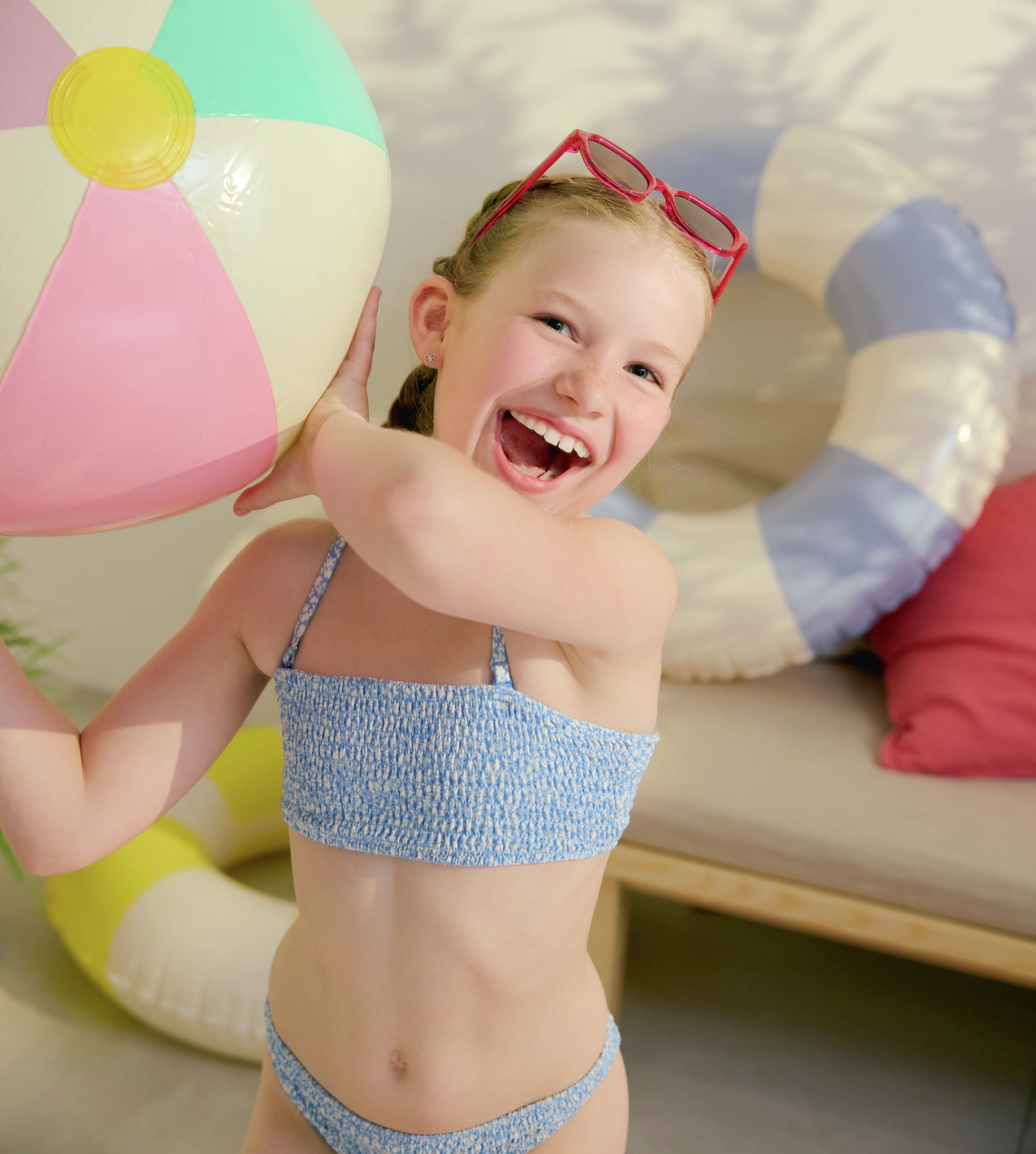 Girl playing with a ball
