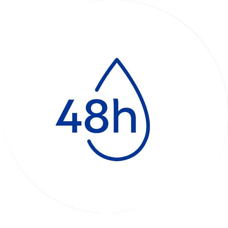 48 Stunden Feuchtigkeit