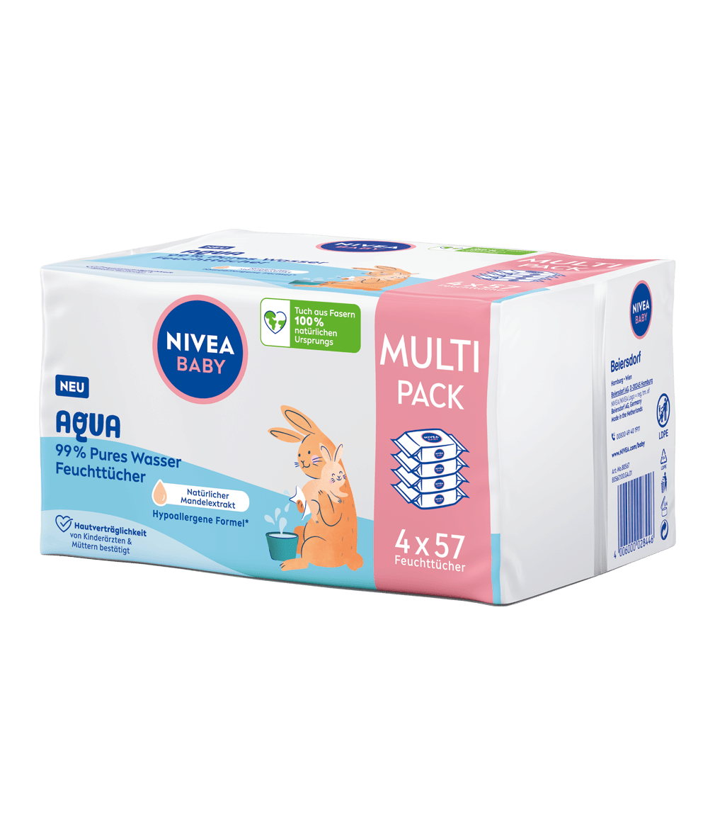 NIVEA Baby Aqua 99 % Pures Wasser Feuchttücher_4x57pcs