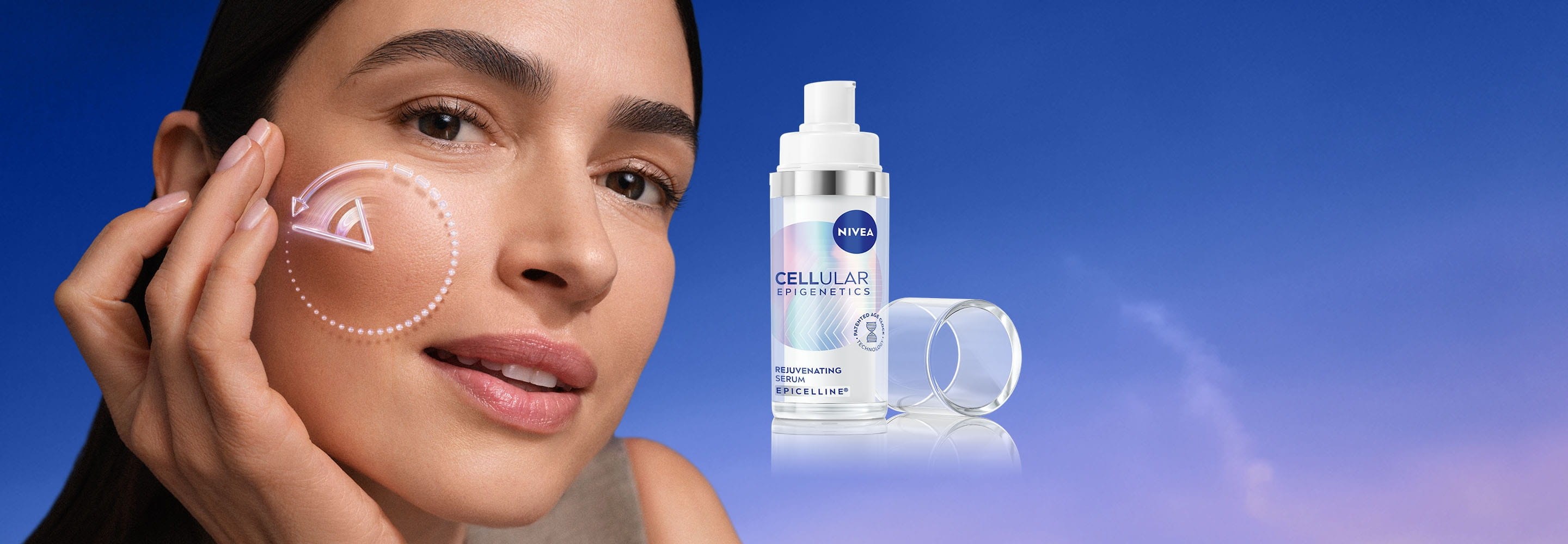 Mladá žena a NIVEA Omladzujúce sérum Cellular Epigenetics