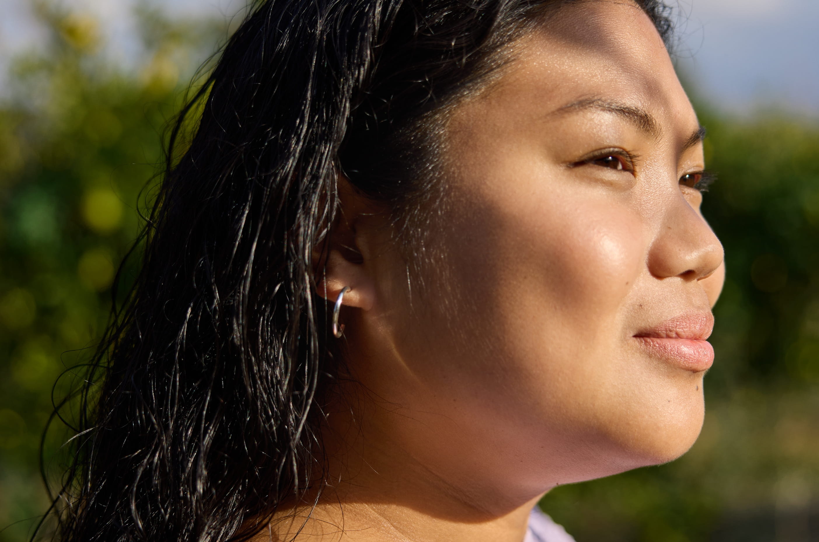 woman with curly hair