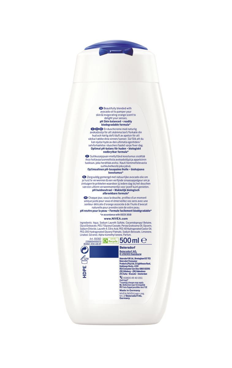 ZA_81082 Nivea Orange & Avocado Oil Shower Cream 500ml_BOP