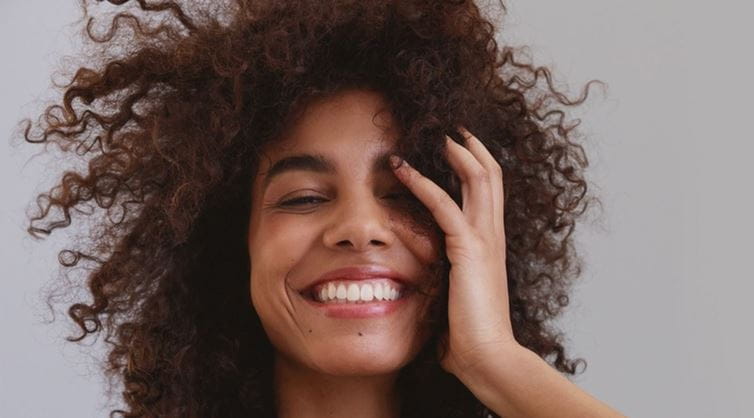 blonde woman, smiling
