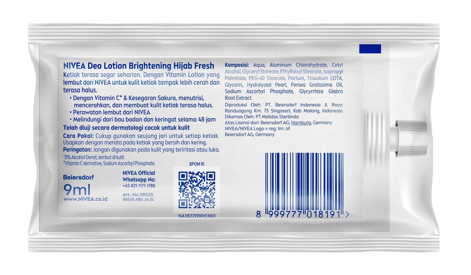 NIVEA Brightening Hijab Fresh Deo Lotion - Belakang