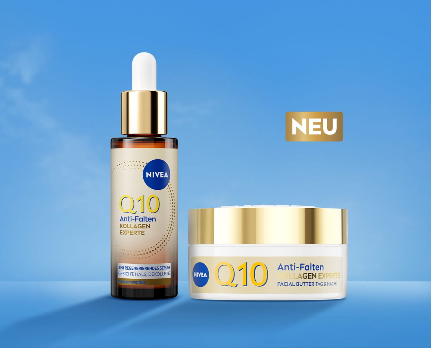 Neues Q10 Kollagen Experte 3IN1 Regenerierendes Serum und neue Q10 Kollagen Experte Facial Butter Tag & Nacht – 1.000 NIVEA Botschafter*innen haben die Produkte getestet.