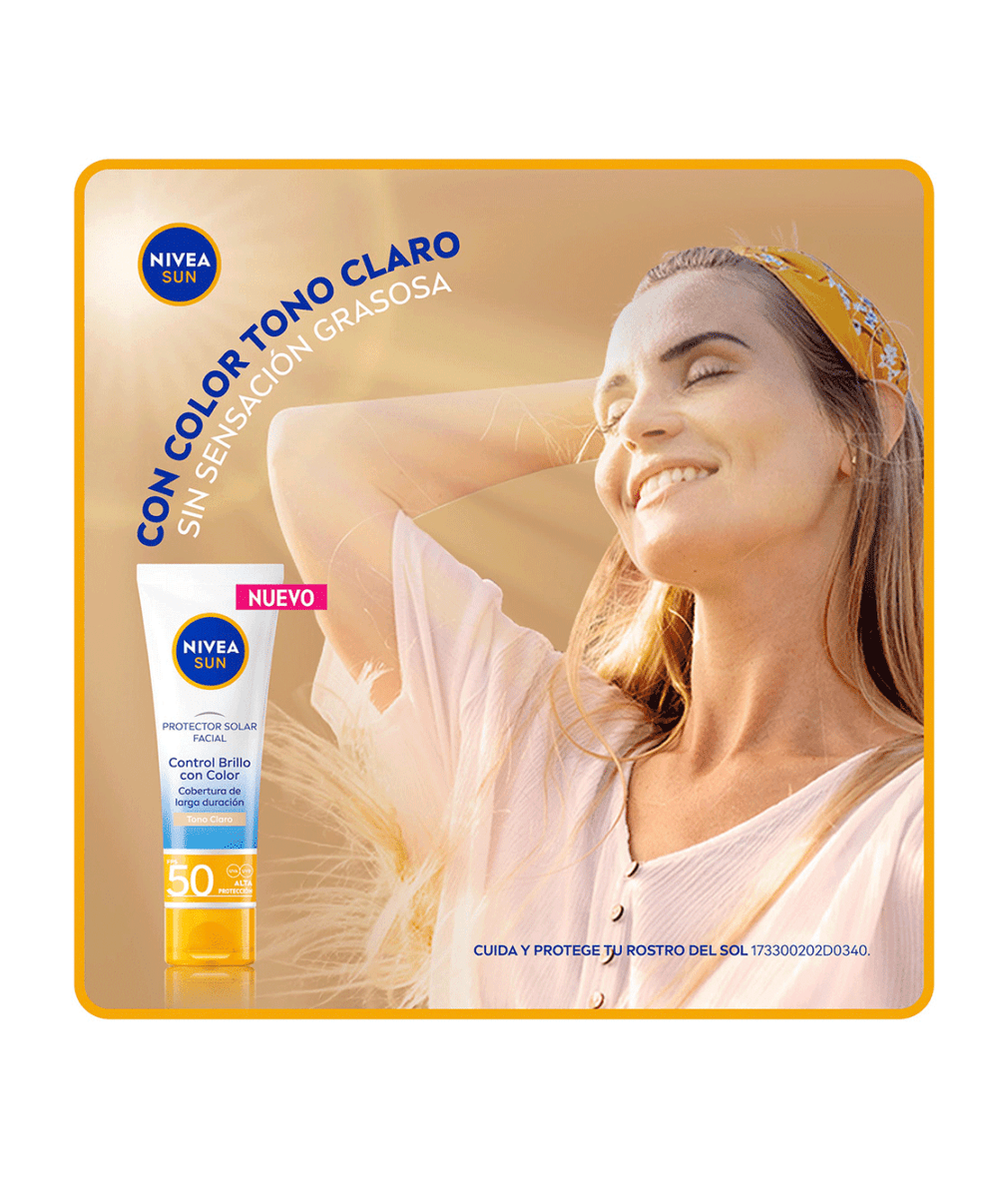 NIVEA Sun Face Control de Brillo Tono Claro 50ml