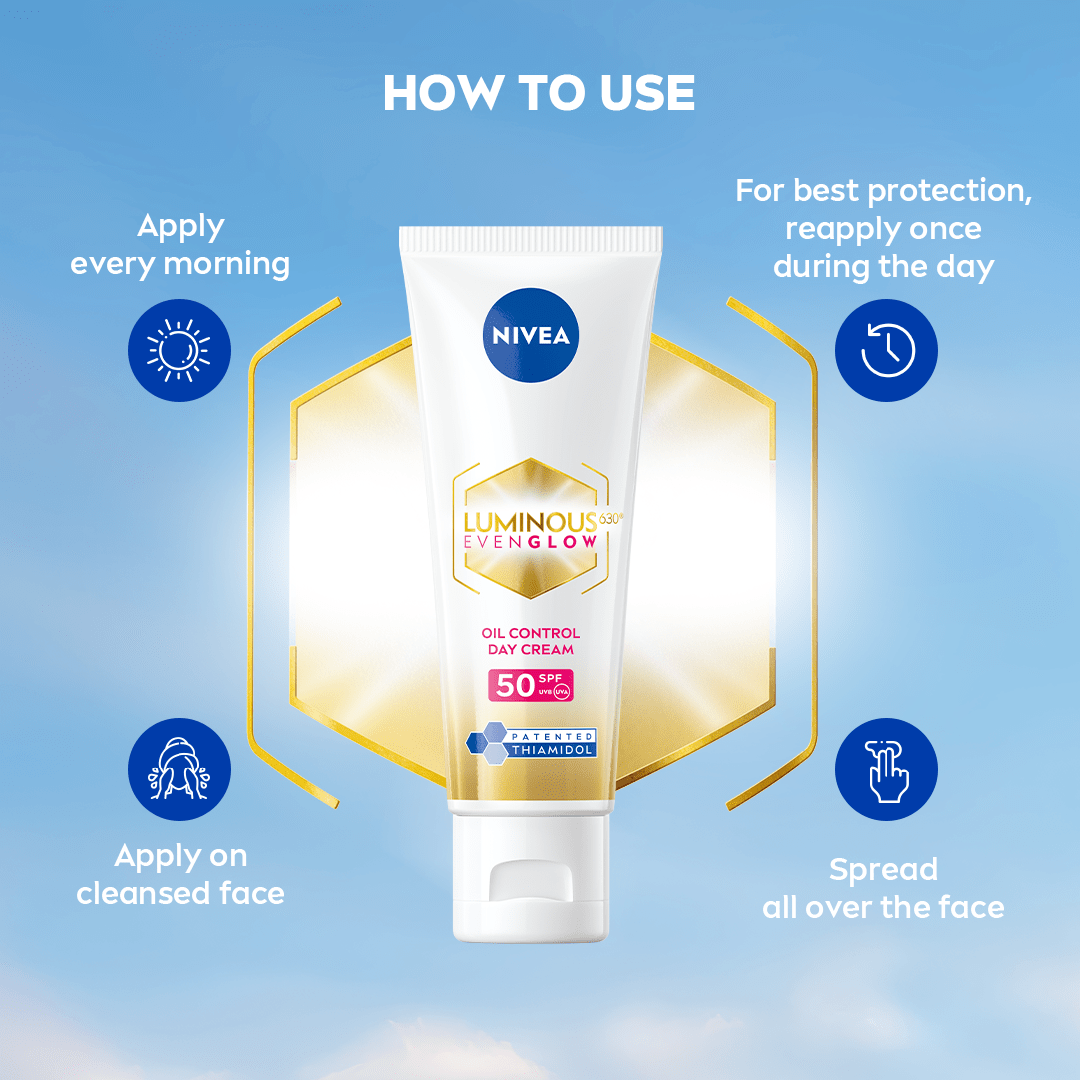 NIVEA Luminous Even Glow Oil Control Day Cream with SPF 50 - Nivea In