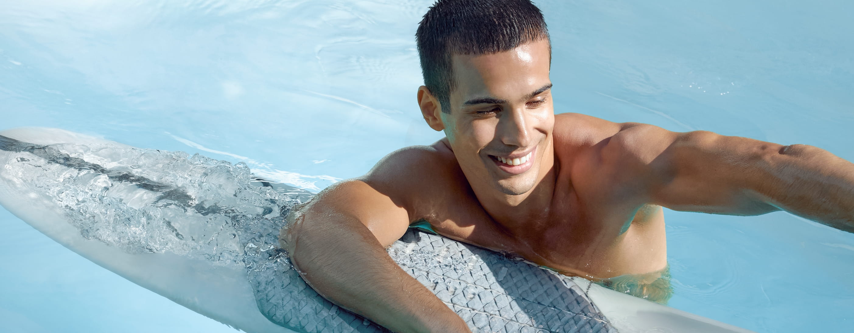 Young man on a surf board