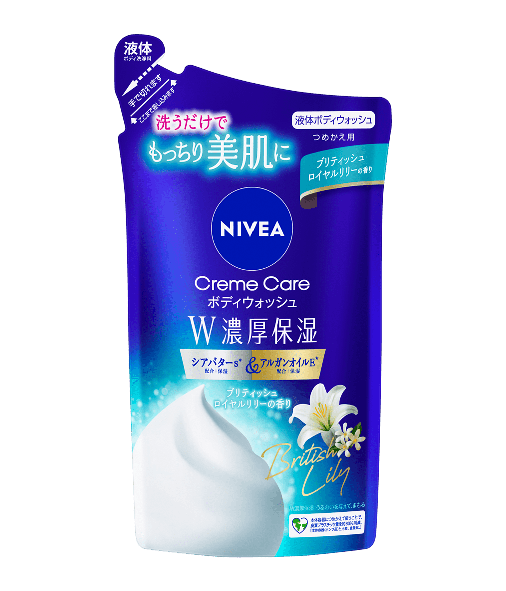 ニベア クリームケアボディウォッシュ W濃厚保湿 ブリティッシュロイヤルリリーの香り つめかえ用 340ml