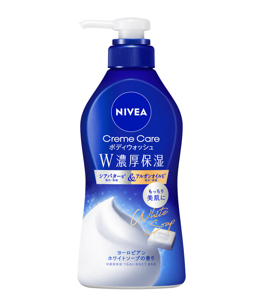 ニベアクリームケアボディウォッシュW濃厚保湿　ヨーロピアンホワイトソープの香り　ポンプ　480ml