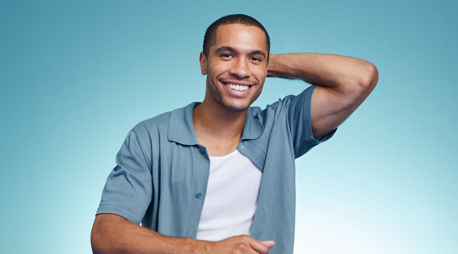 blonde hair woman holding a Nivea deodorant