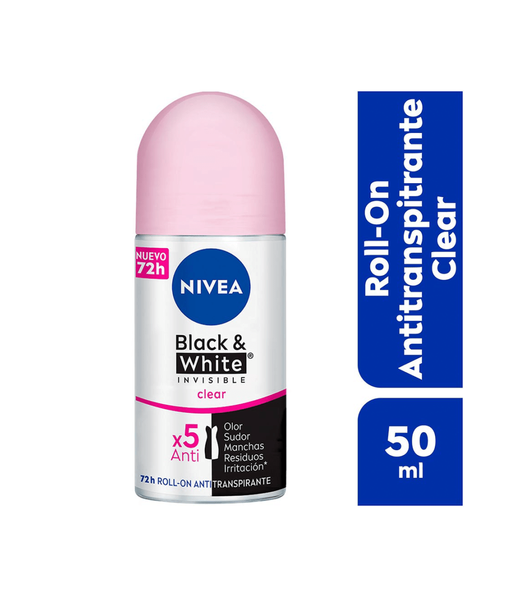 Roll-On Antitranspirante Antimanchas para Mujeres Nivea B&W Clear 250ml