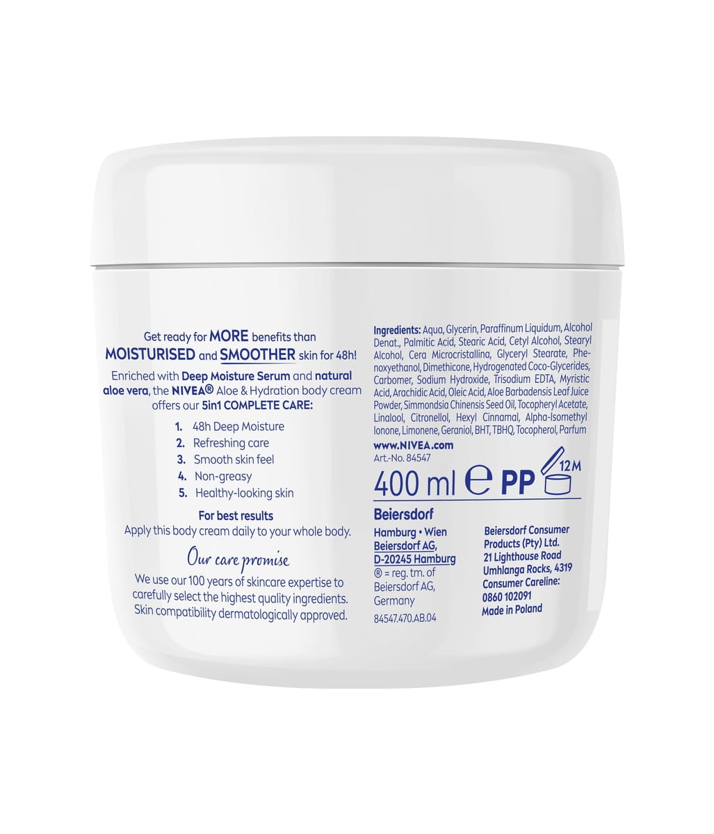 ZA_84547_Nivea Aloe & Hydration Body Cream 400ml_BOP